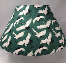 Load image into Gallery viewer, Green Cranes - 17.5"x8.75" Empire Shade. - White Interior