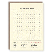 Charger l'image dans la galerie, Birthday Word Search birthday card