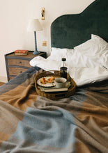 Charger l'image dans la galerie, Recycled Wool Blanket in Blue Herringbone Block Check