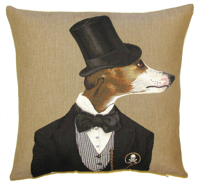 Whippet with Bow Pillow