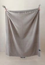 Load image into Gallery viewer, Recycled Wool Blanket in Natural Herringbone