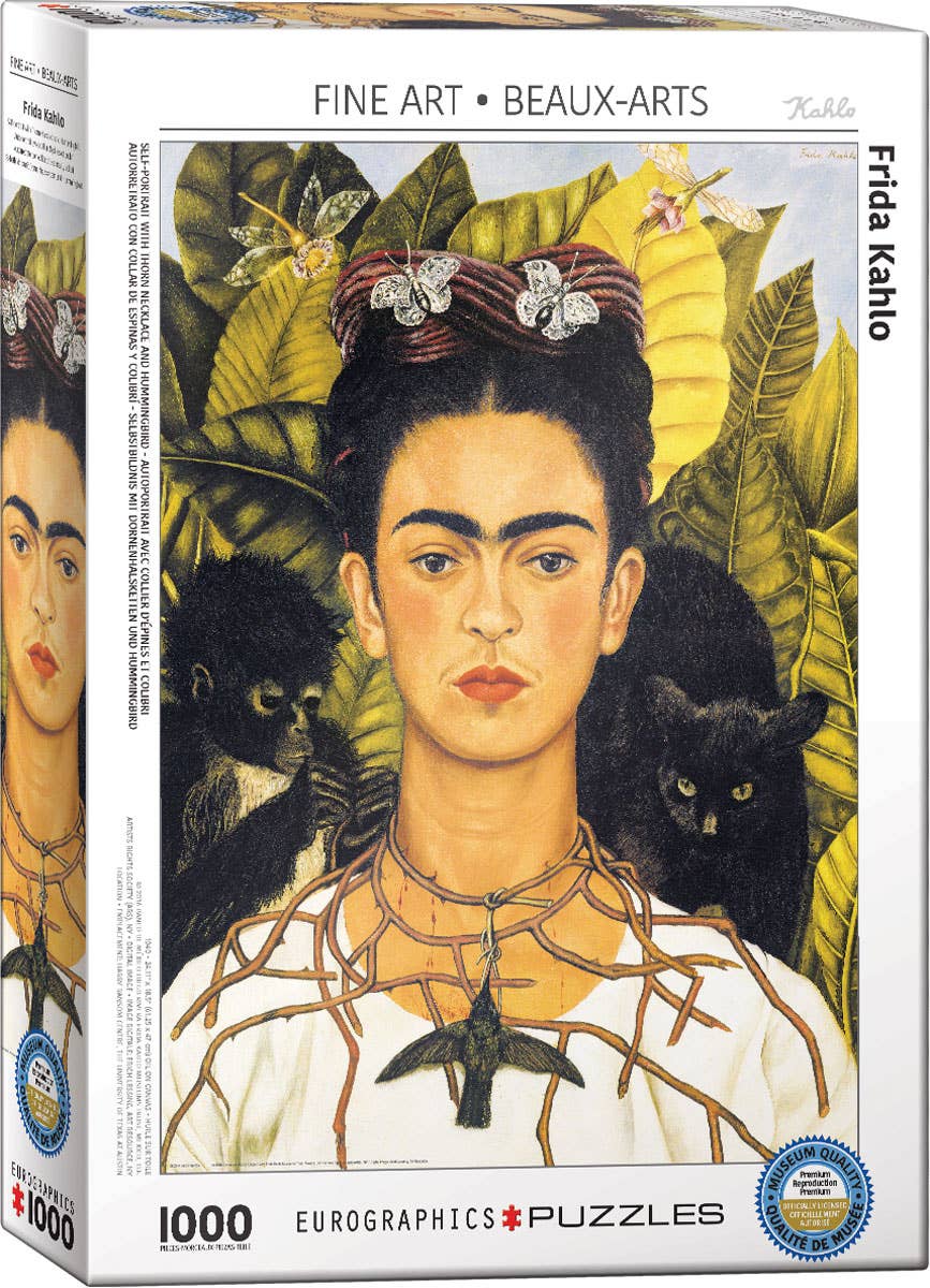 Self-Portrait with Thorn Necklace and Hummingbird
