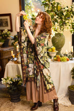 Fleur De Lune Goddess Starduster Kimono w/ Florals & Bees