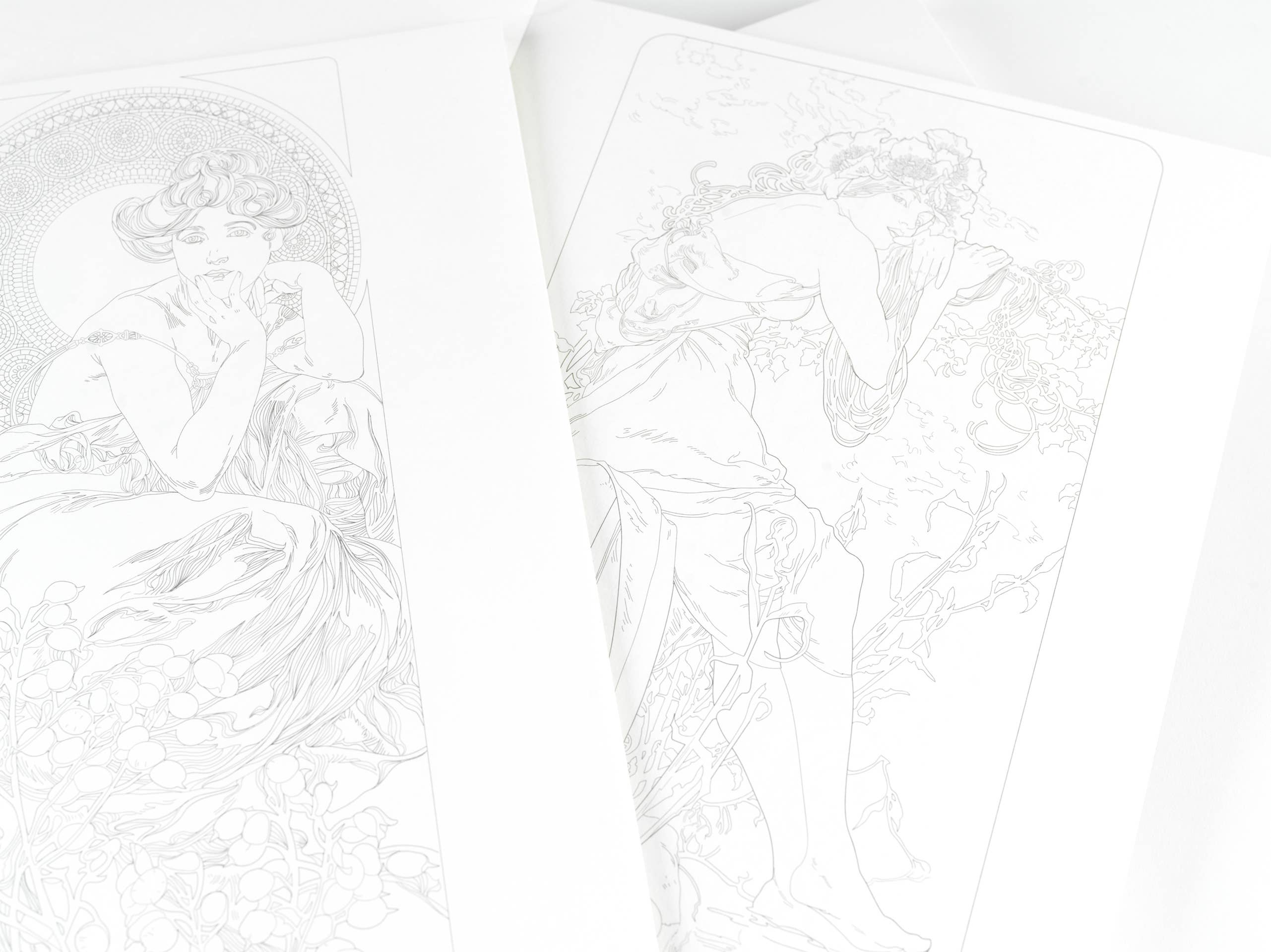 Alphonse Mucha Artists' Colouring Book