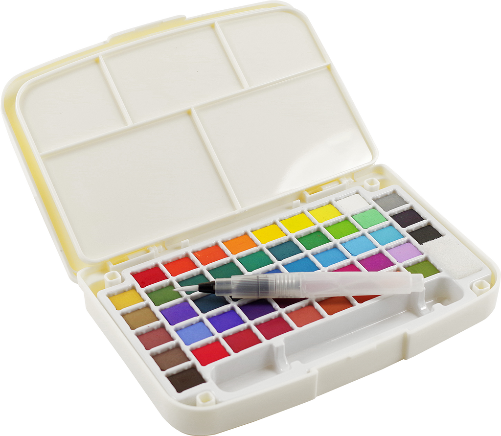 Watercolour paint set. 