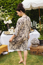 Honey & The Moon Artist Dress w/ Pockets, Florals & Bees: L/XL (fits approx. size 12-16)