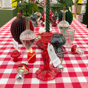 Red Glass Candlestick