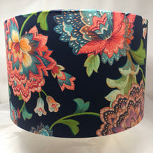 Load image into Gallery viewer, The Marg - Navy - 16&quot;x10&quot; Drum Lampshade - Gold Interior