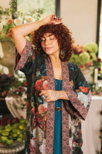 Flight of Fancy Opera Duster Kimono Robe Hummingbird