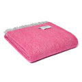 Herringbone Pure New Wool Throw : Pink & Silver