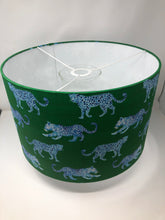 Load image into Gallery viewer, Green Cheetahs - 16&quot;x10&quot; Drum Lampshade - White Interior