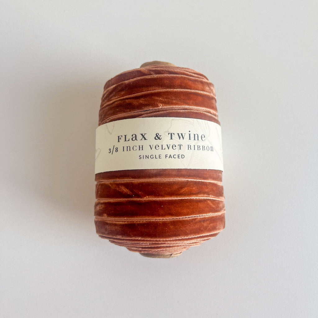 Flax & Twine 3/8" Velvet Ribbon - 30 Yards: Shell