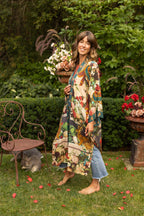 Stay Gold Opera Duster Kimono Robe w/ Rabbit & Bees