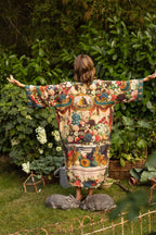 Stay Gold Opera Duster Kimono Robe w/ Rabbit & Bees