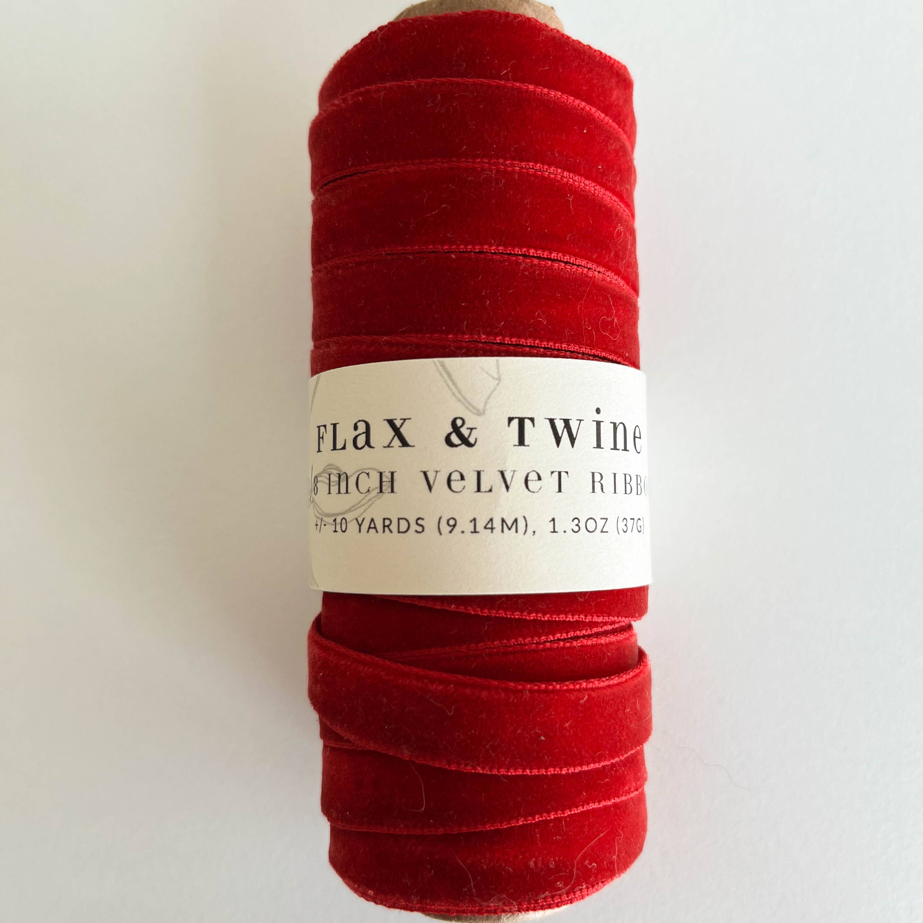Flax & Twine 3/8" Velvet Ribbon - 10 Yards: Obsidian