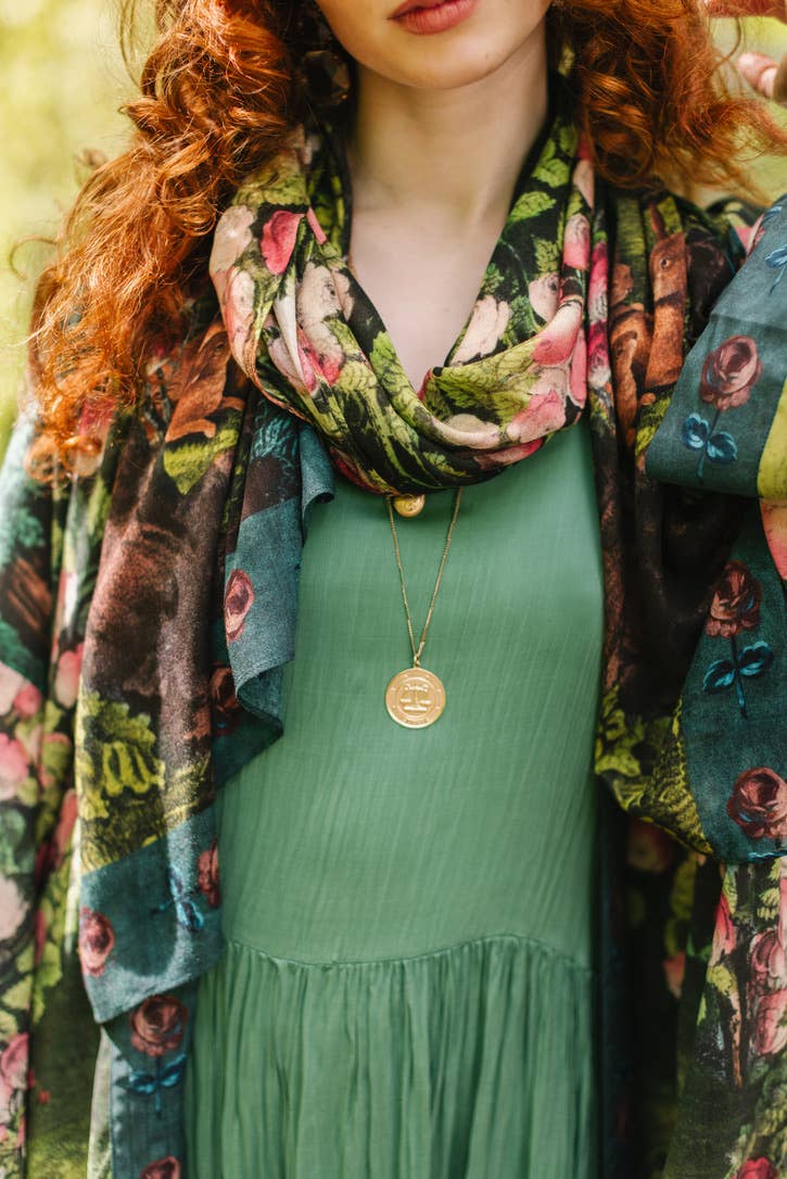 The Daydreamer Scarf w/ Sleeping Beauty, Florals & Rabbits