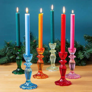 Pink Glass Candlestick