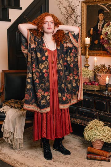 Heart of Gold Goddess Starduster Kimono w/ Sacred Heart