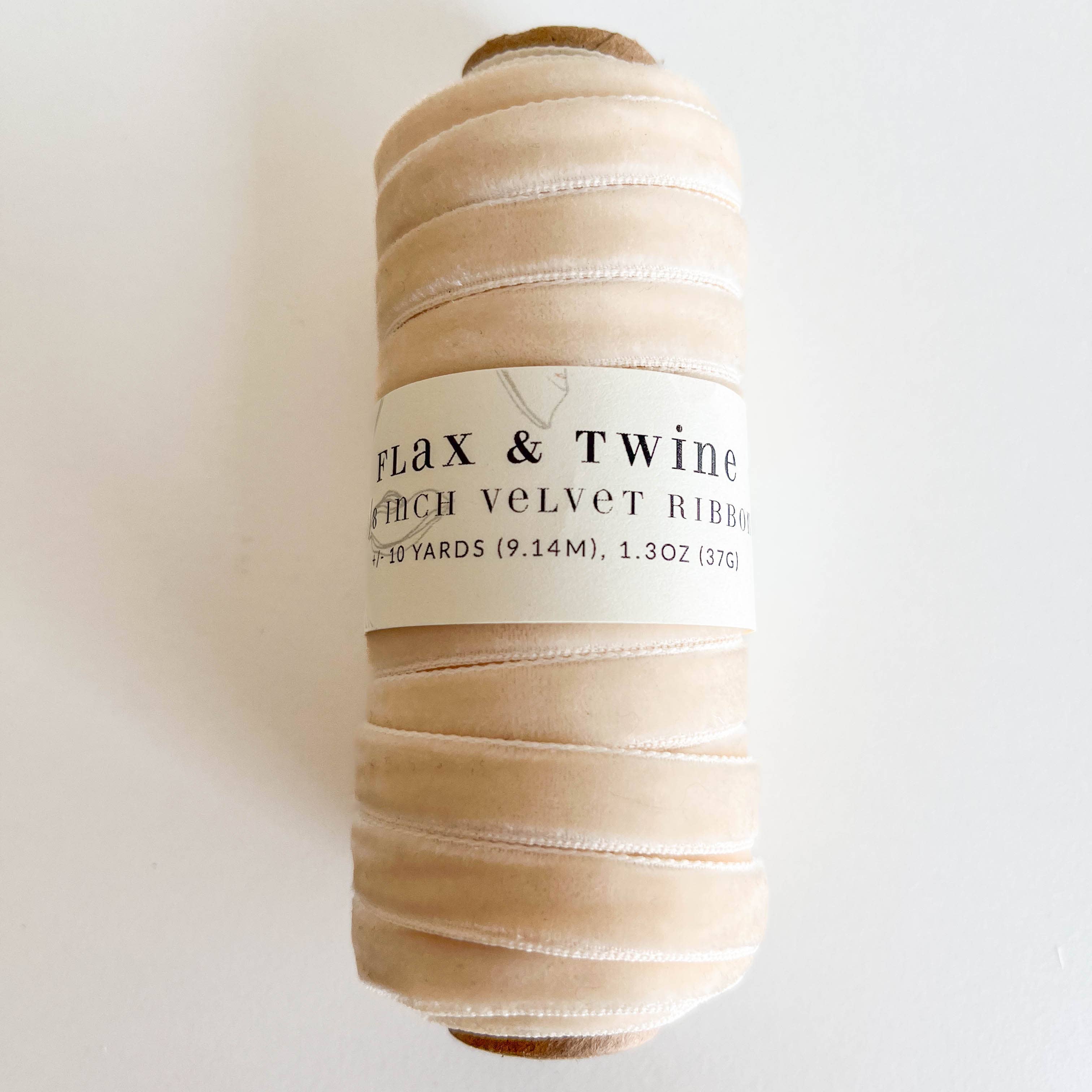 Flax & Twine 3/8" Velvet Ribbon - 10 Yards: Silver