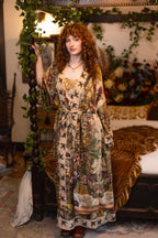 Golden Hour Opera Duster Kimono Robe w/ boho floral print