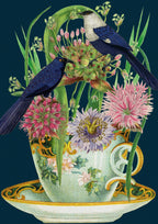 Blank Teacup Garden Greeting Card