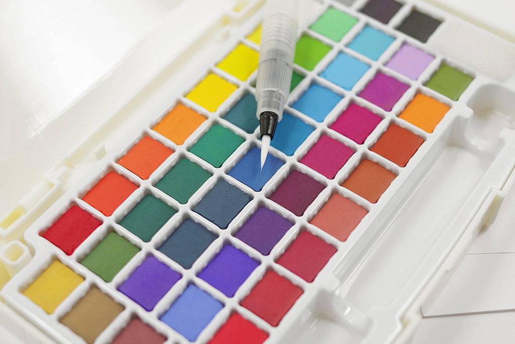 Watercolour paint set. 