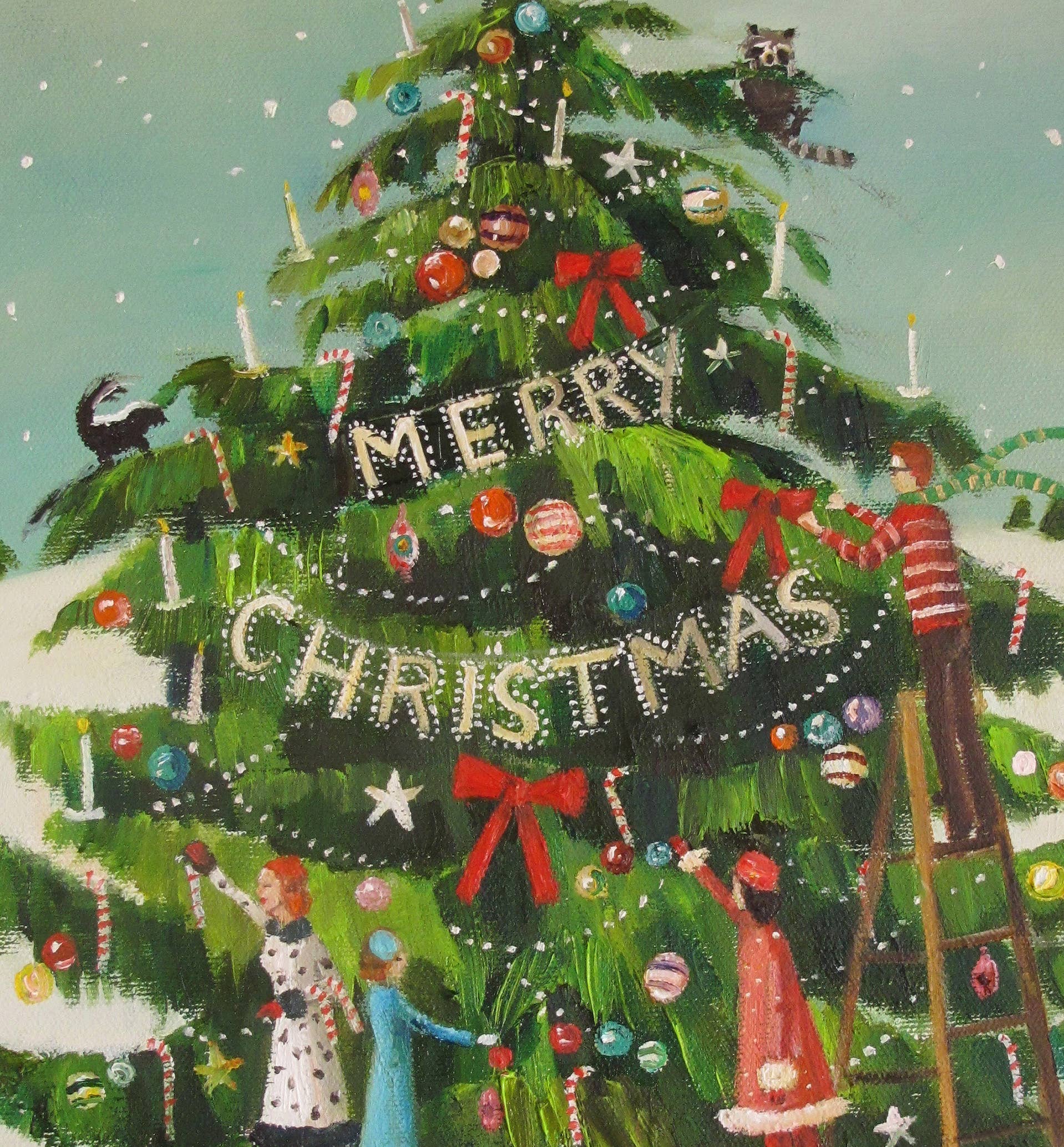 La famille Peppermint - Impression d'art Trim The Tree - 8,5" X 11"