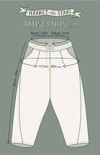 Flight of Fancy Linen Cropped Artist Pants w/ Hummingbird: L/XL