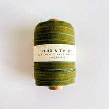Load image into Gallery viewer, Flax &amp; Twine 3/8&quot; Velvet Ribbon - 30 Yards: Ruby