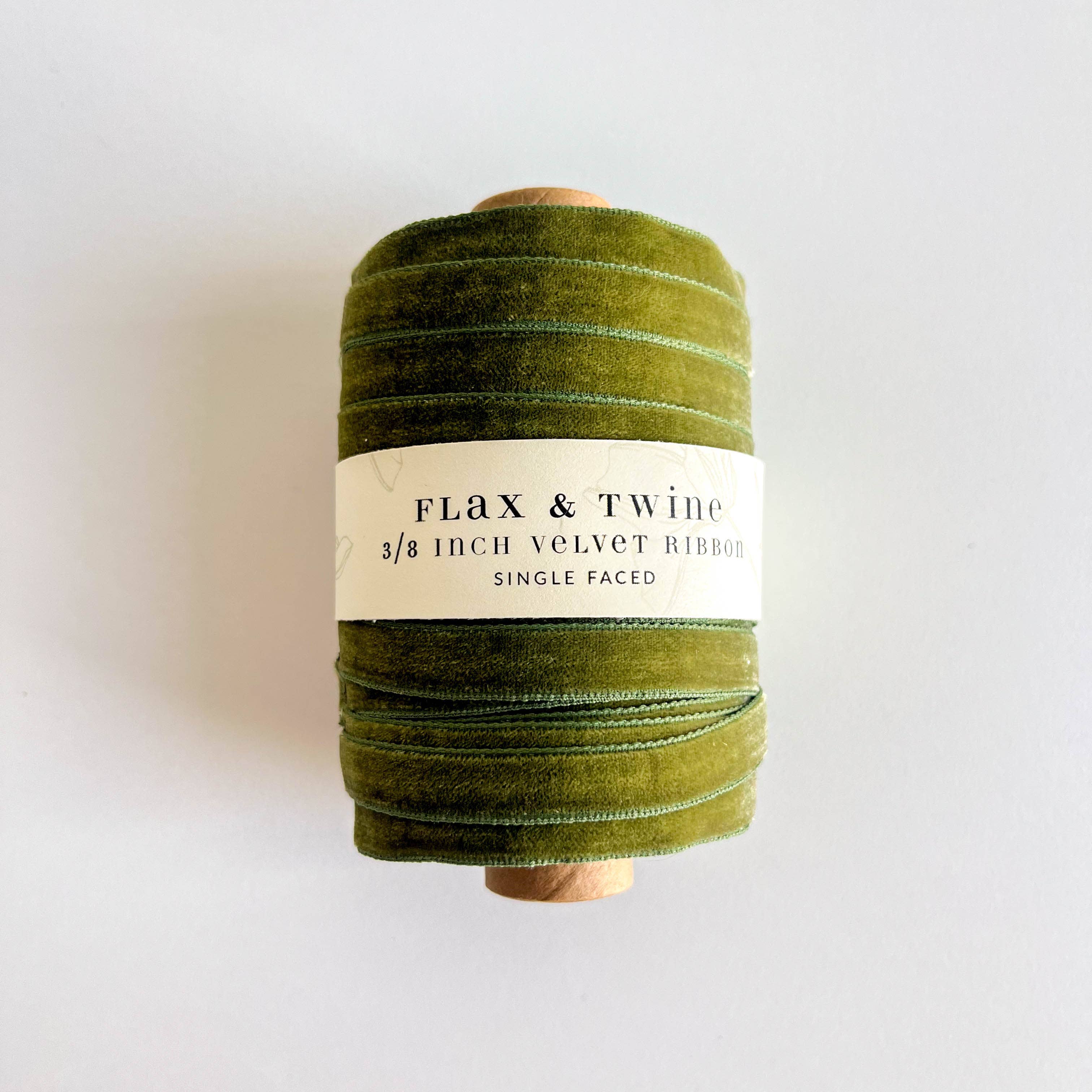 Flax & Twine 3/8" Velvet Ribbon - 30 Yards: Shell