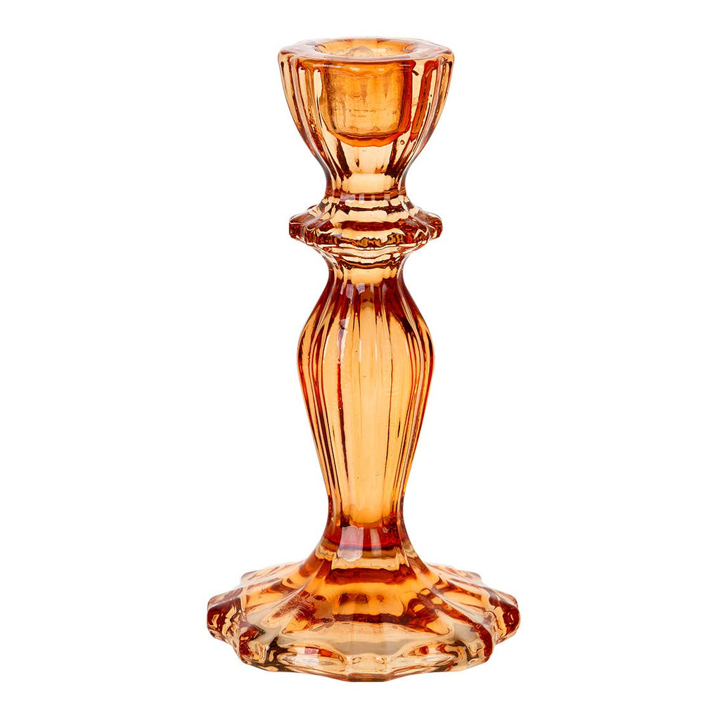 Orange Glass Candlestick