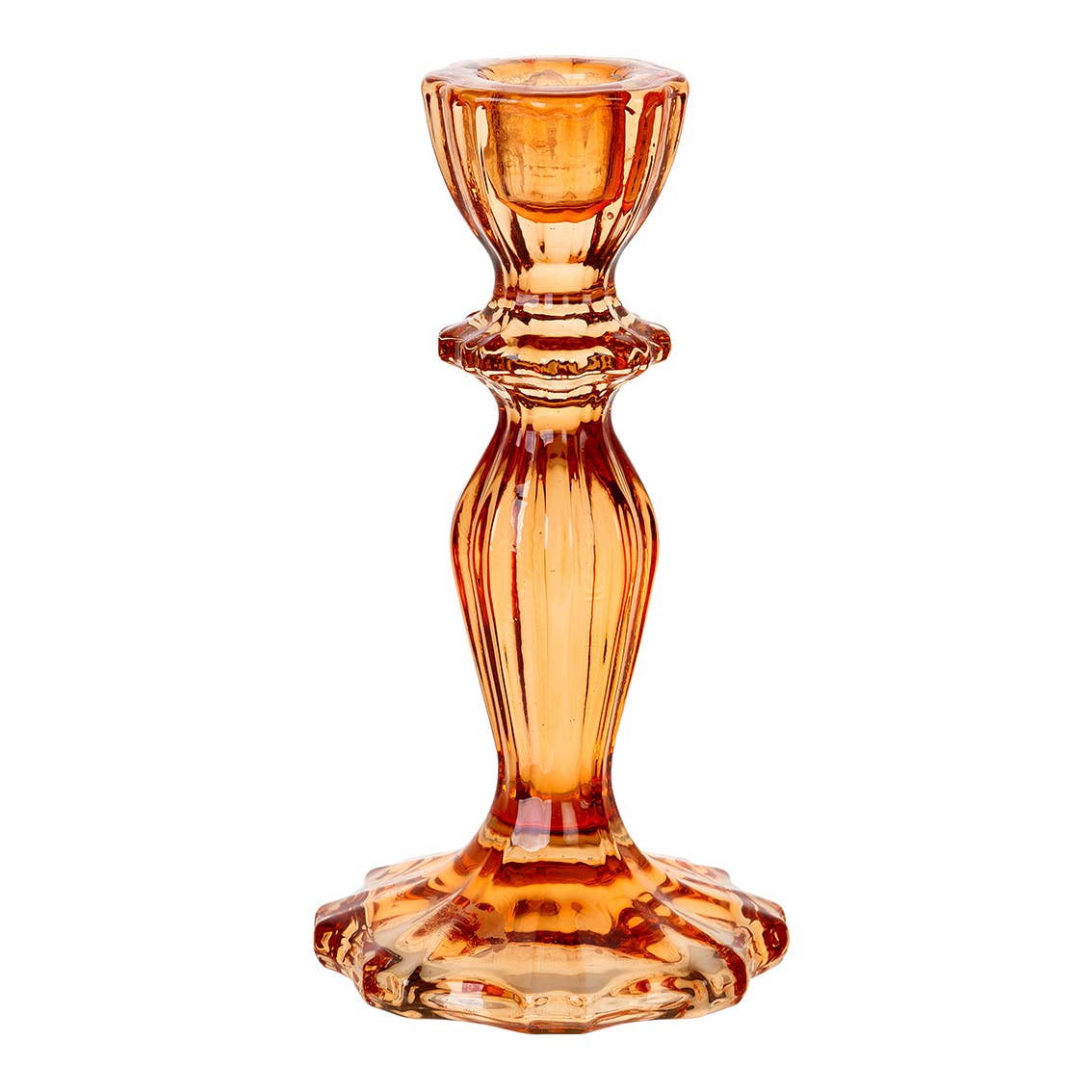 Orange Glass Candlestick