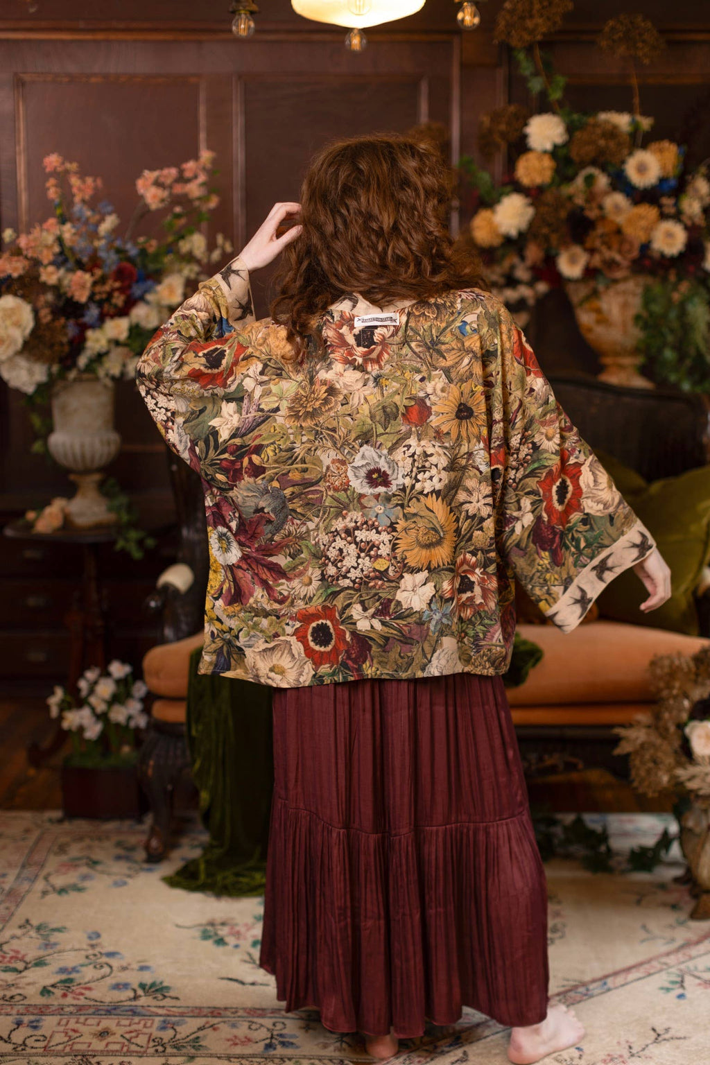 Golden Hour Pixie Duster Cropped Kimono w/ Florals