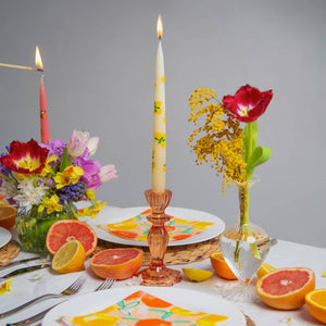 Orange Glass Candlestick