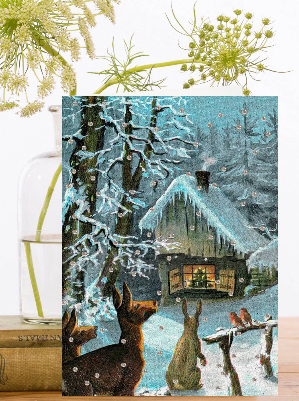 GT025P ~ Hand Glittered Christmas card