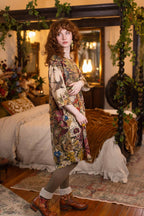Golden Hour Artist Dress Tunic w/ Pockets & Floral Print: S/M (fits approx. size 6-10)