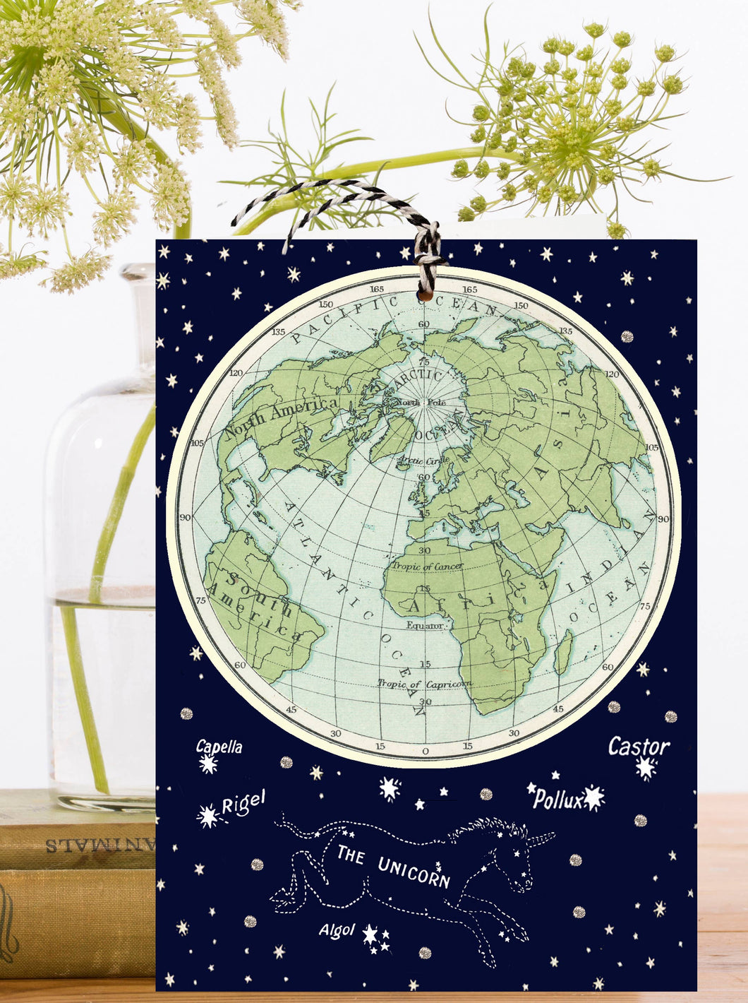 FD033P ~ Large Fandangle greeting card with glitter