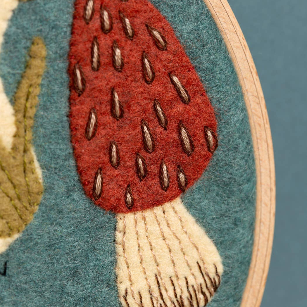 Fungi Appliqué Hoop Craft Kit: English