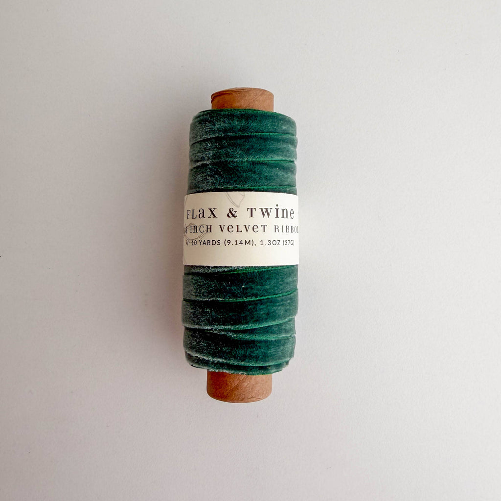 Flax & Twine 3/8" Velvet Ribbon - 10 Yards: Buttercup