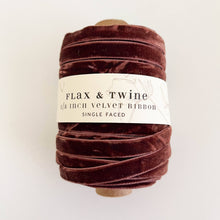 Load image into Gallery viewer, Flax &amp; Twine 3/8&quot; Velvet Ribbon - 30 Yards: Sapphire