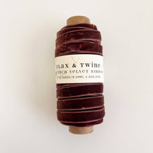 Load image into Gallery viewer, Flax &amp; Twine 3/8&quot; Velvet Ribbon - 10 Yards: Gold