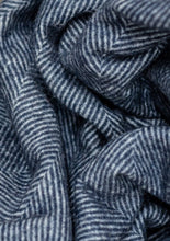 Load image into Gallery viewer, Recycled Wool King Blanket in Navy Herringbone