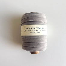 Load image into Gallery viewer, Flax &amp; Twine 3/8&quot; Velvet Ribbon - 30 Yards: Shell