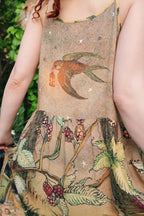 Lovelight Bohéme Slip Dress w/ whimsical woodland deer: L/XL (fits approx. size 12-16)