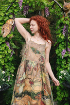 Lovelight Bohéme Slip Dress w/ whimsical woodland deer: L/XL (fits approx. size 12-16)