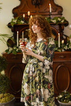 Fleur De Lune Artist Dress Tunic w/ Pockets, Florals & Bees: L/XL (fits approx. size 12-16)