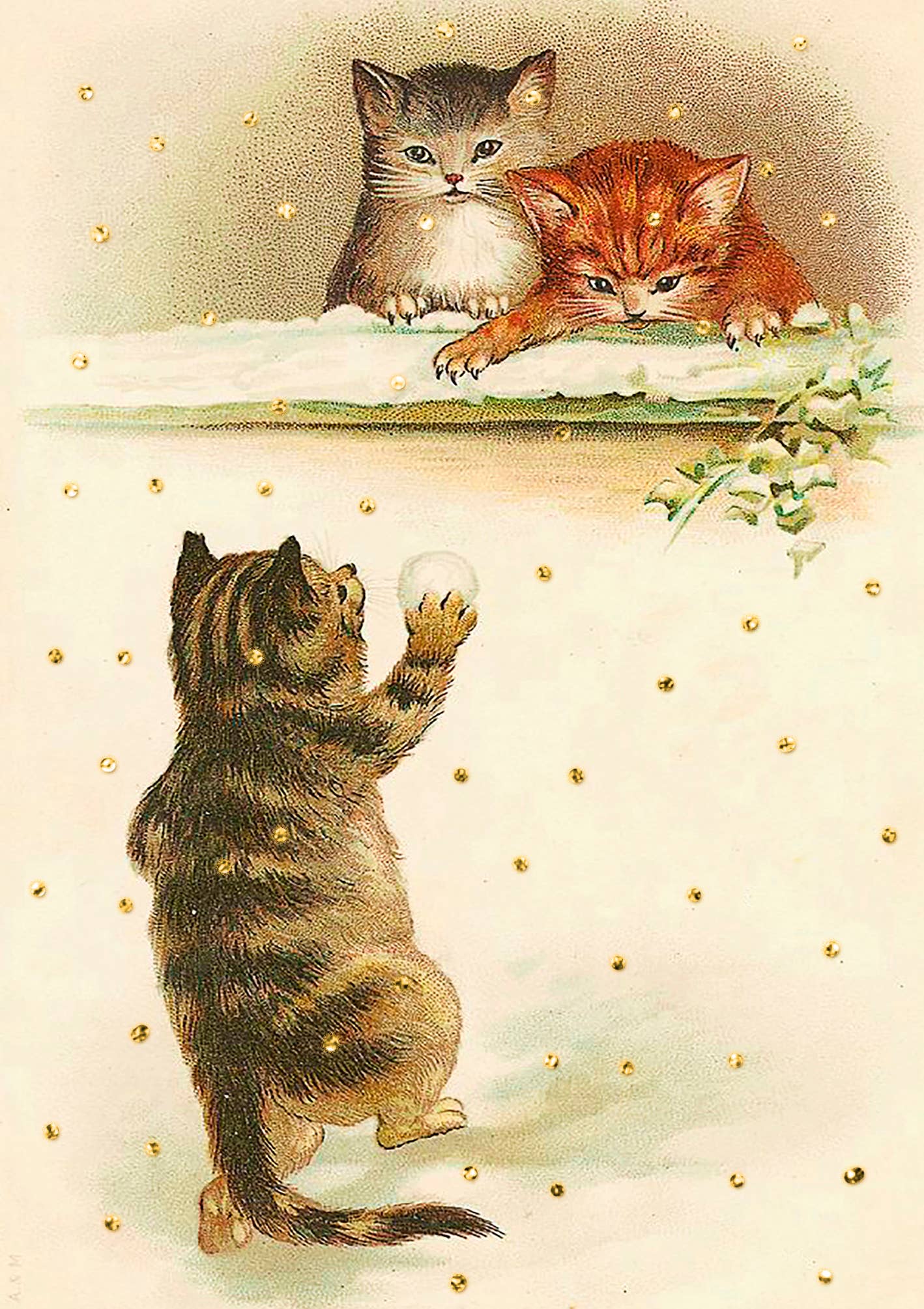 XM122P ~ Hand Glittered Christmas Card