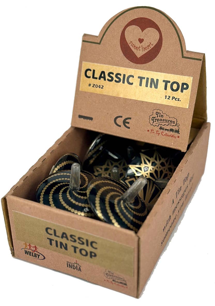 Tinplate Mini Classic Tops (Display of 12 Units)