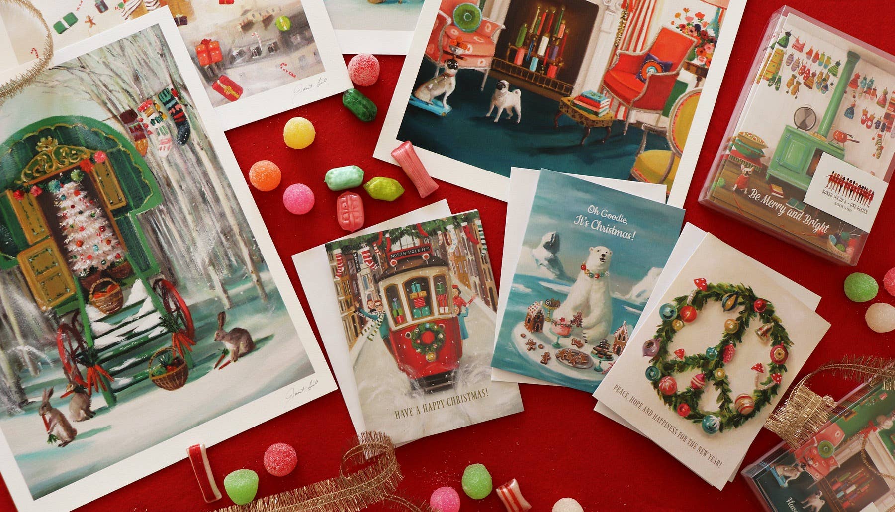 La famille Peppermint - Impression d'art Trim The Tree - 8,5" X 11"