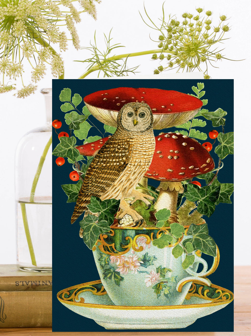 RS237P ~ Blank Teacup Garden  Greeting Card
